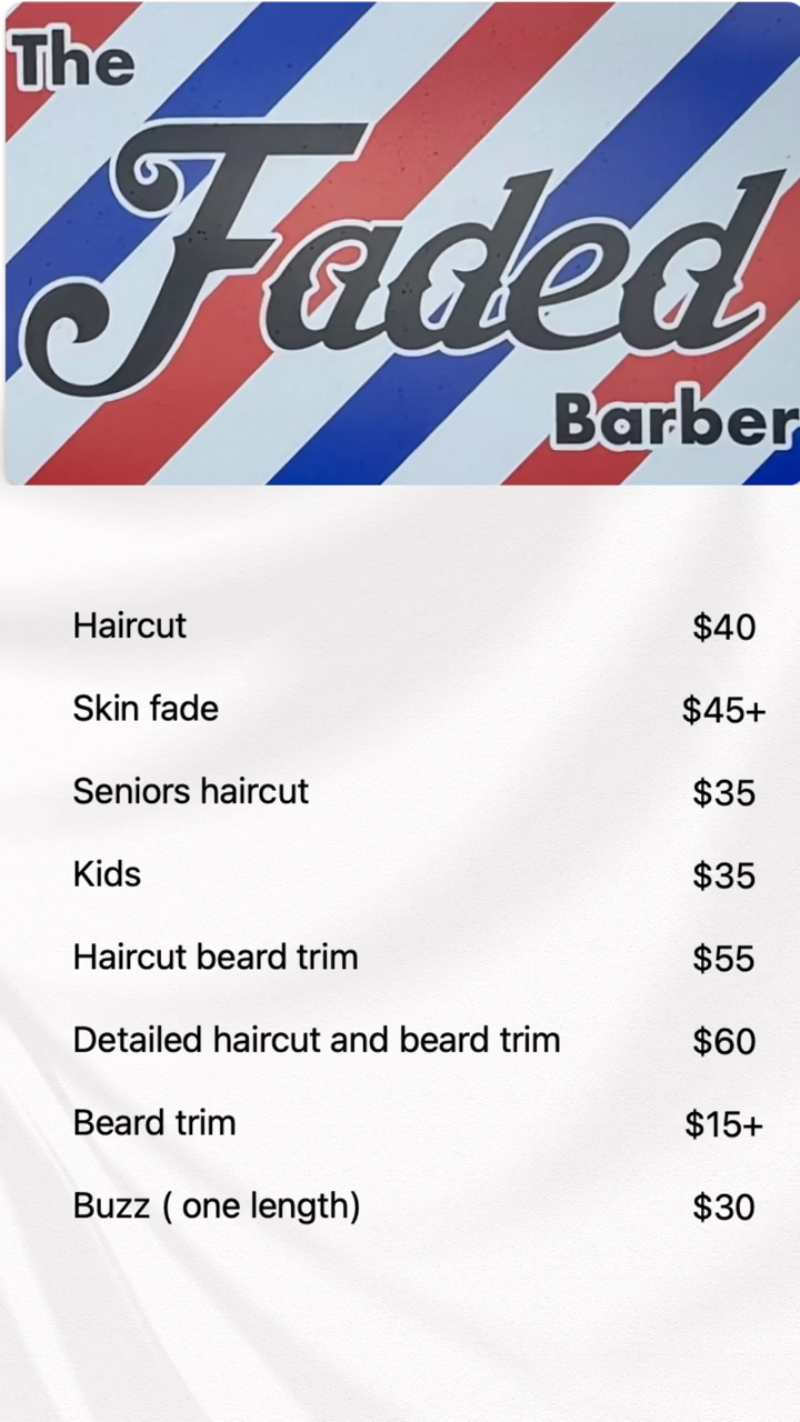 faded barber prices